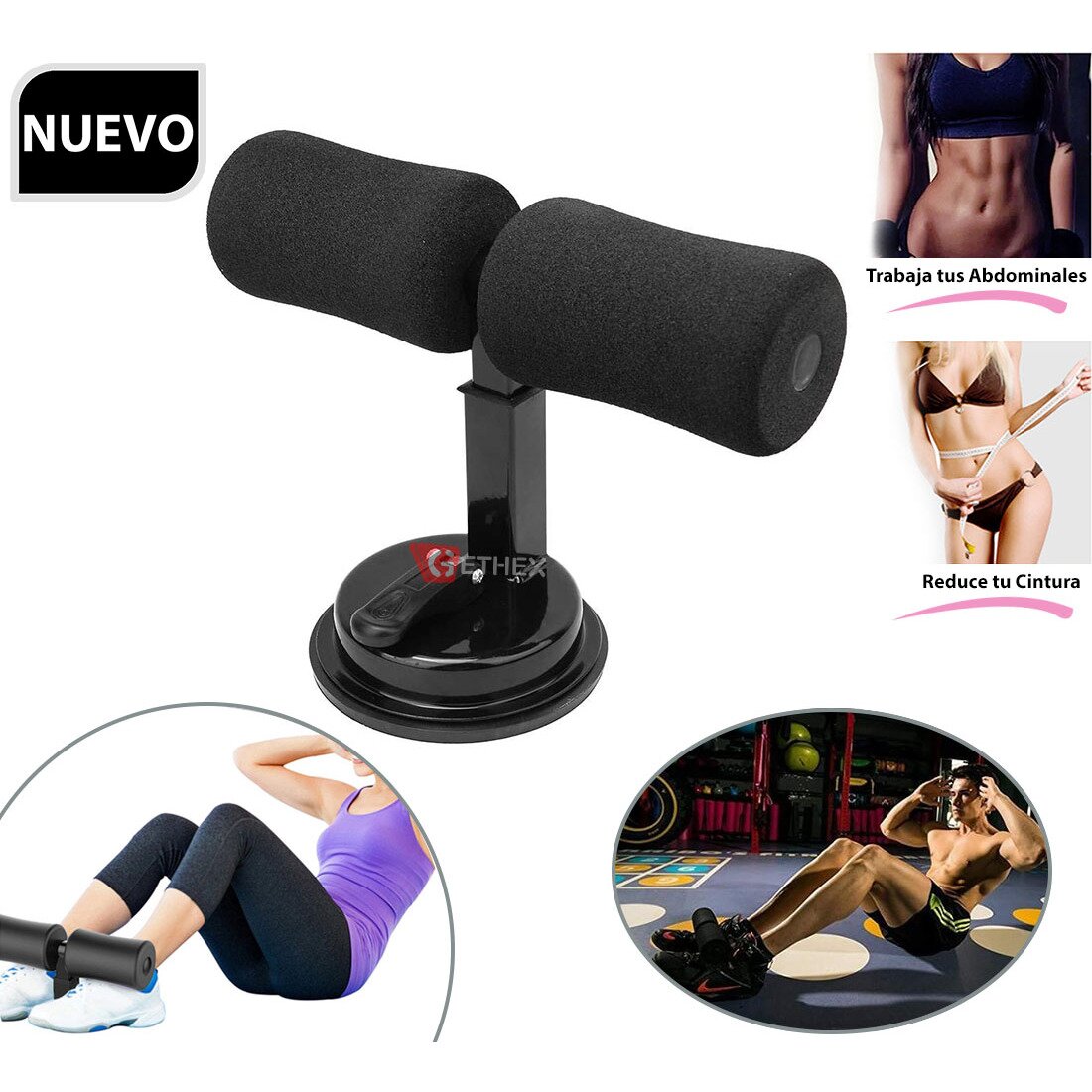 Soporte de Succión Para abdominales Negro