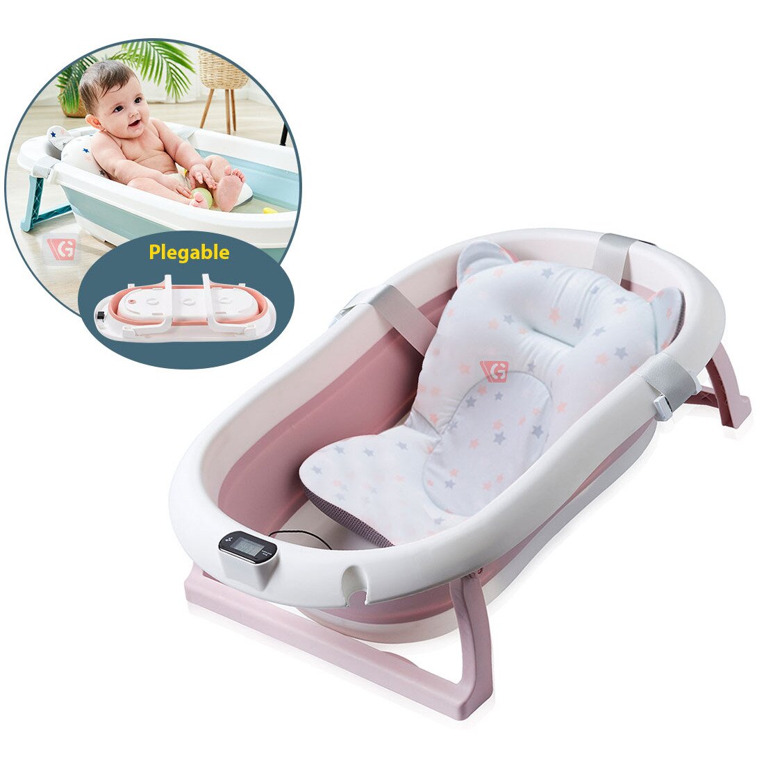 Tina de Baño Plegable Para Bebé «ECO» Pink – Cuzka