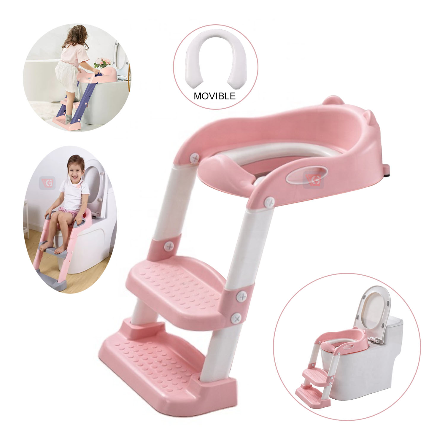 Asiento De Entrenamiento Para Niños con Escalera Pink