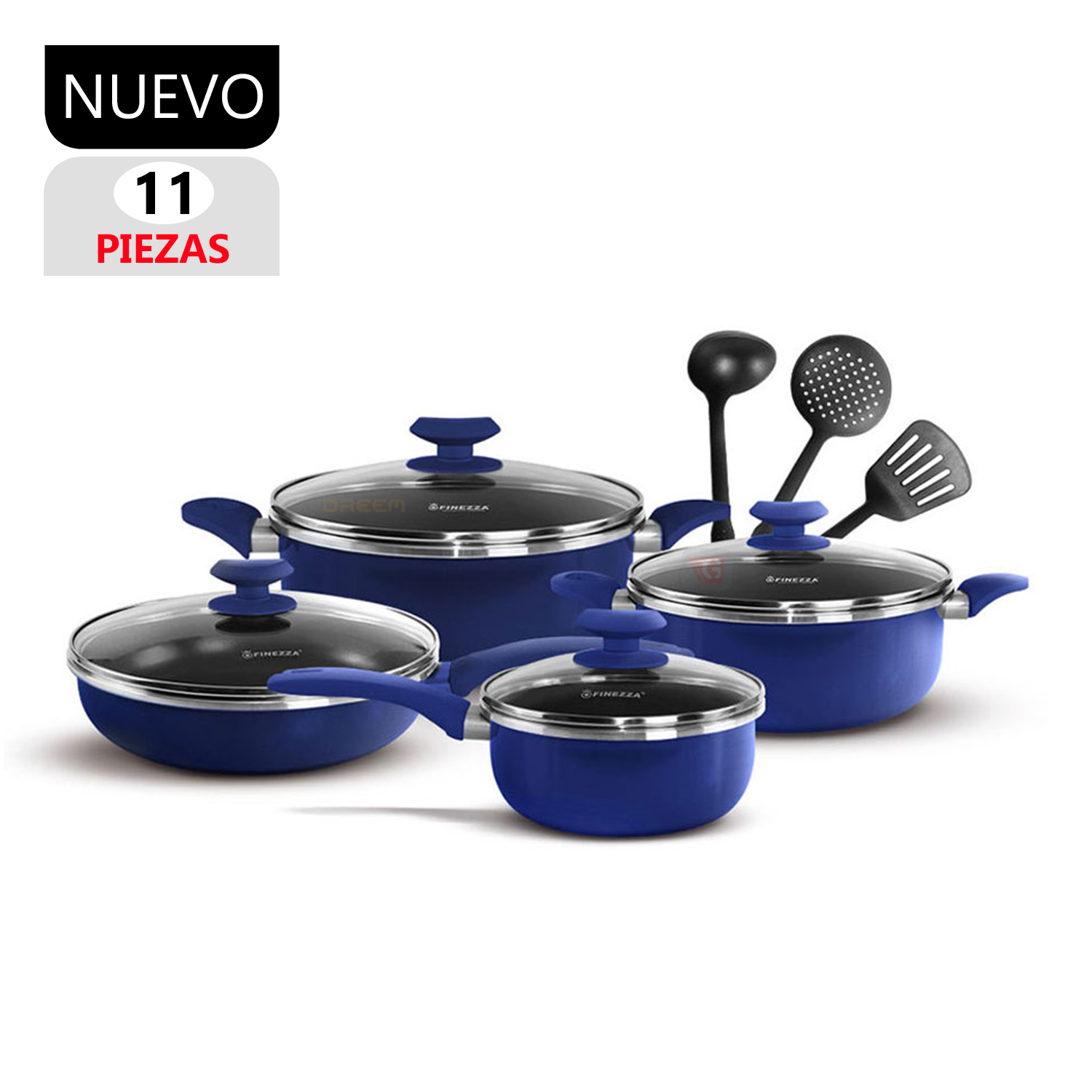 Set de Ollas Antiadherentes Finezza FZ-1625T-2 Azul