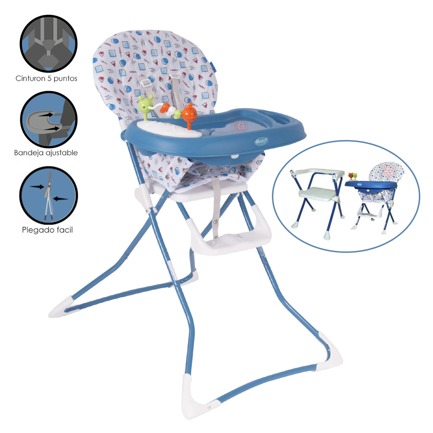 Silla De Comer BADALA 628 Plegable Azul