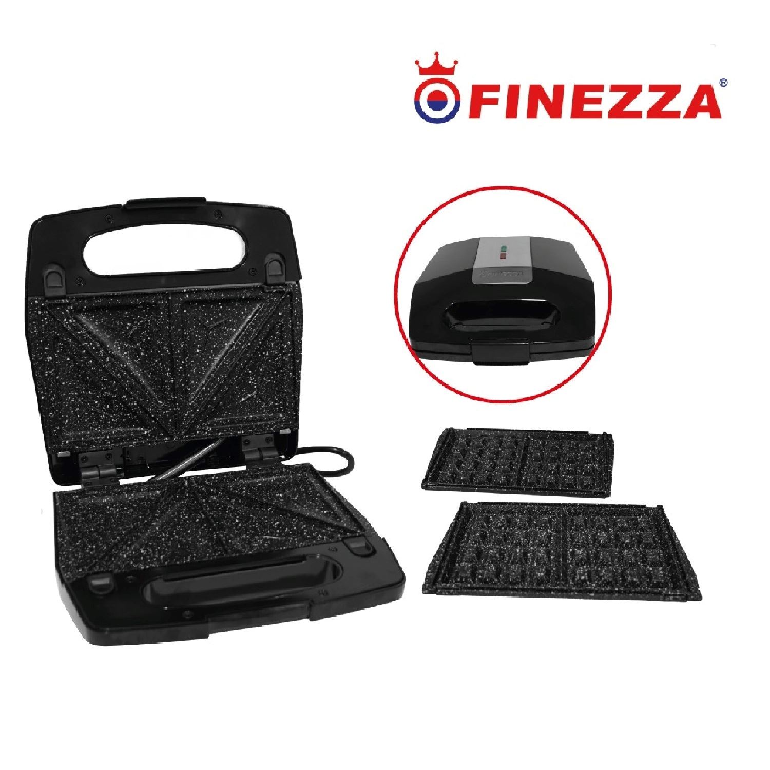 Sandwichera Waflera Finezza FZ-820WS Placas Intercambiables