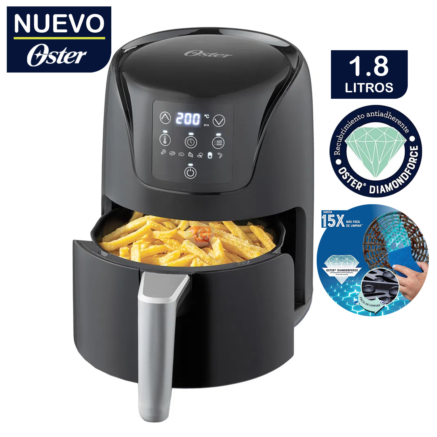 Freidora de Aire Digital de 1,8L CKSTAF18DDF Negro