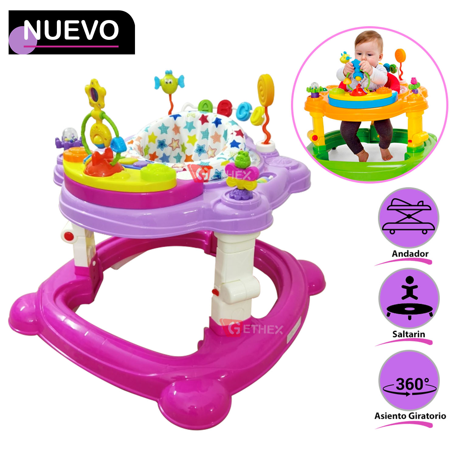 Saltarin para Bebe Asiento Giratorio Jumper Musical IDEAL