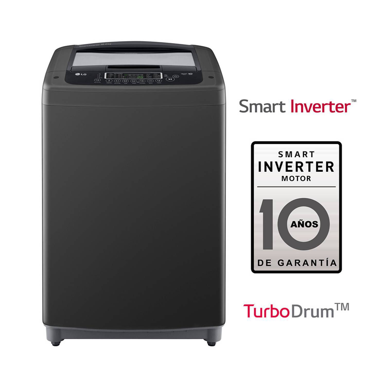 Lavadora LG Carga Superior Smart Inverter 16Kg WT16BPB Negro Claro