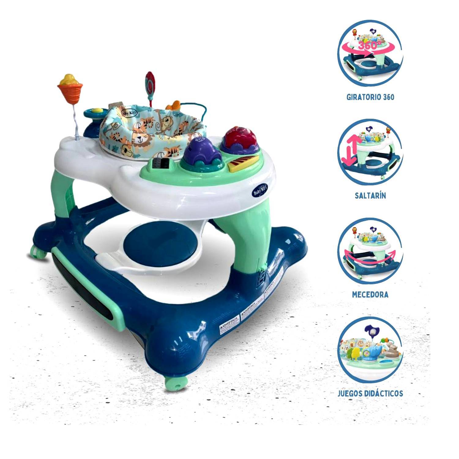 Andador Baby Kits con Centro de Actividades Saltarín Verde