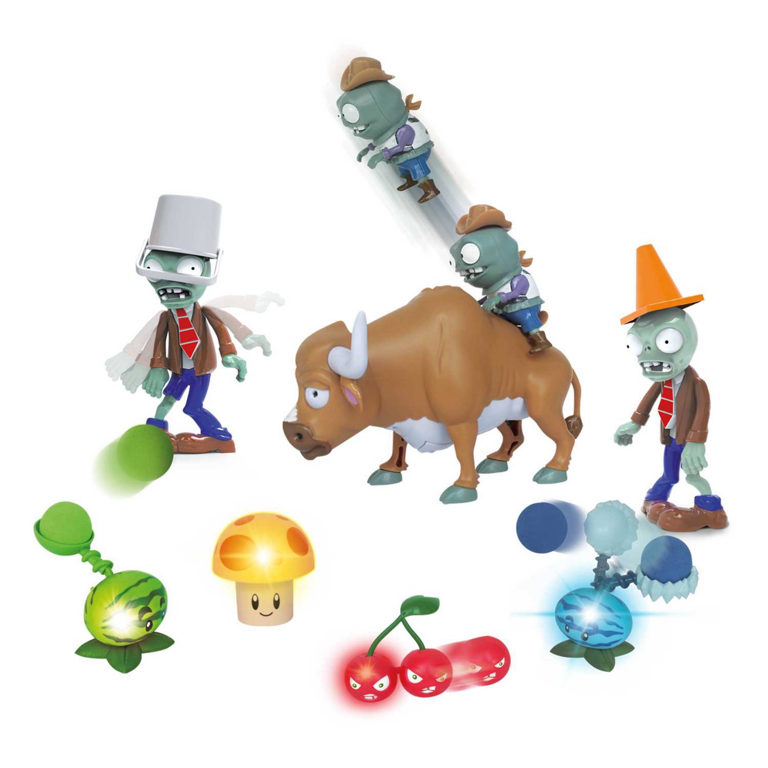 FIGURA DE ACCION PLANTAS VS ZOMBIES CON LUCES PVZ