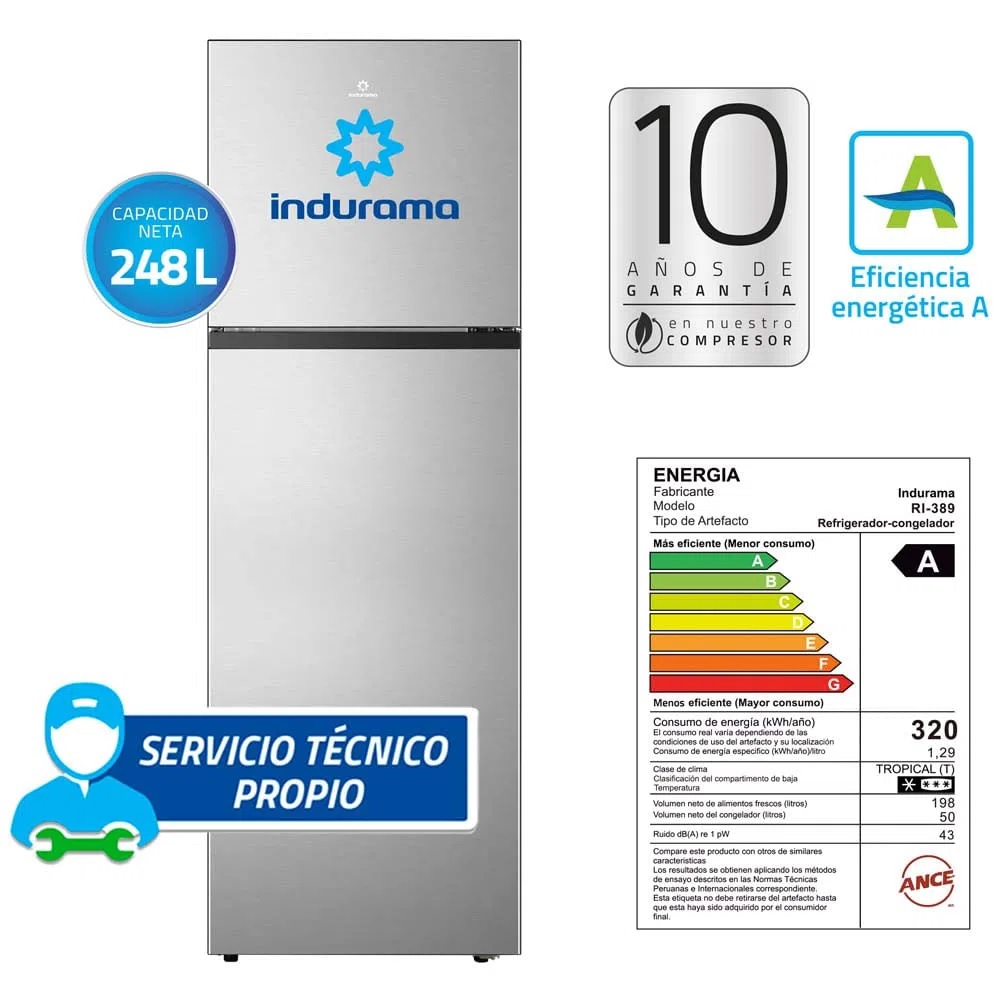 Refrigeradora Indurama RI-389 No Frost 248L