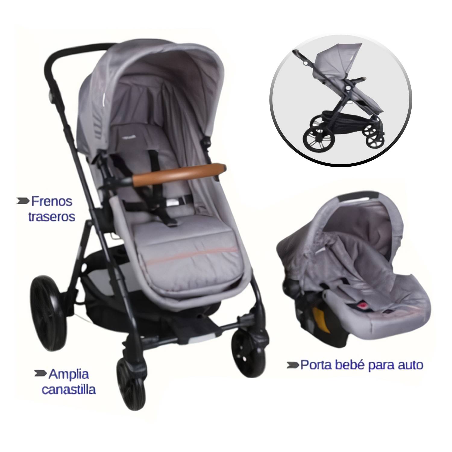 Coche Travel System Cloud Infanti P68 Gris