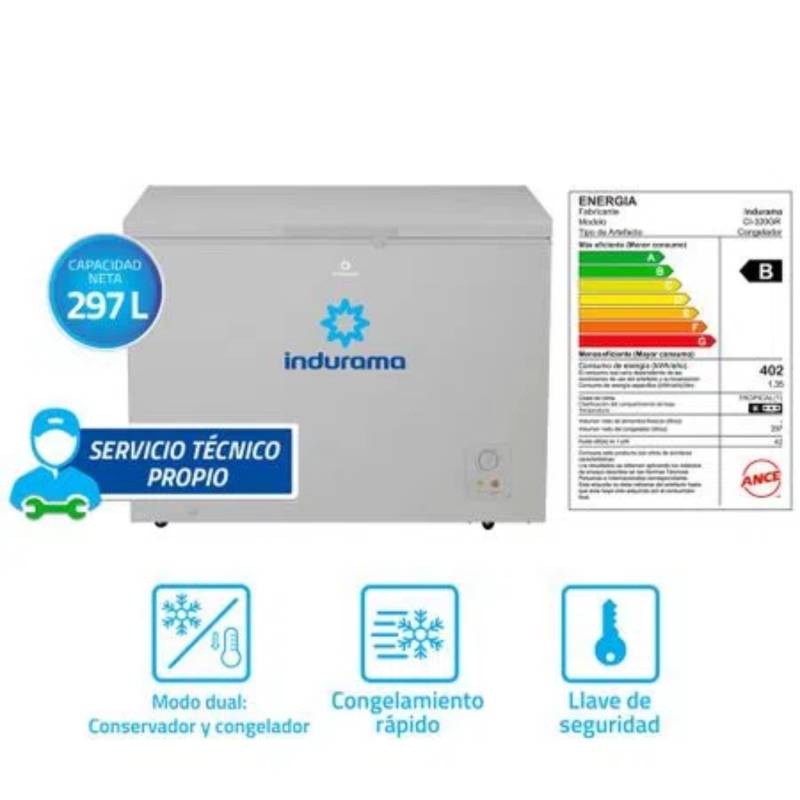 Congeladora Defrost 297Lts  CI-320GR Blanco