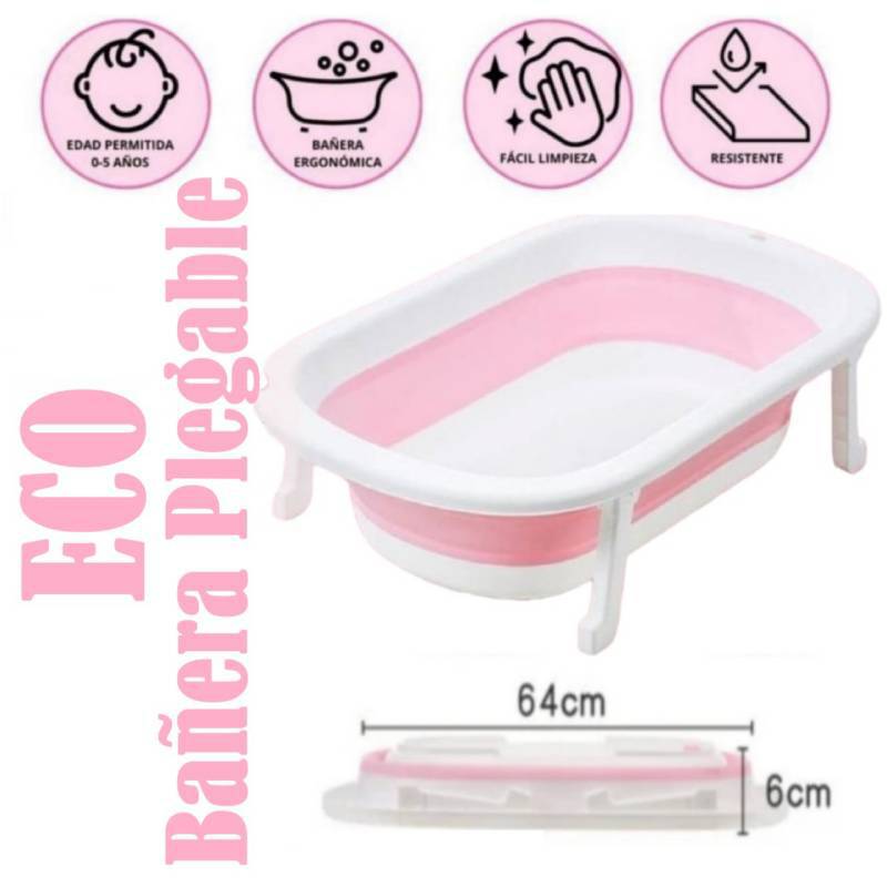 Tina Bañera Plegable Resistente ECO Rosado