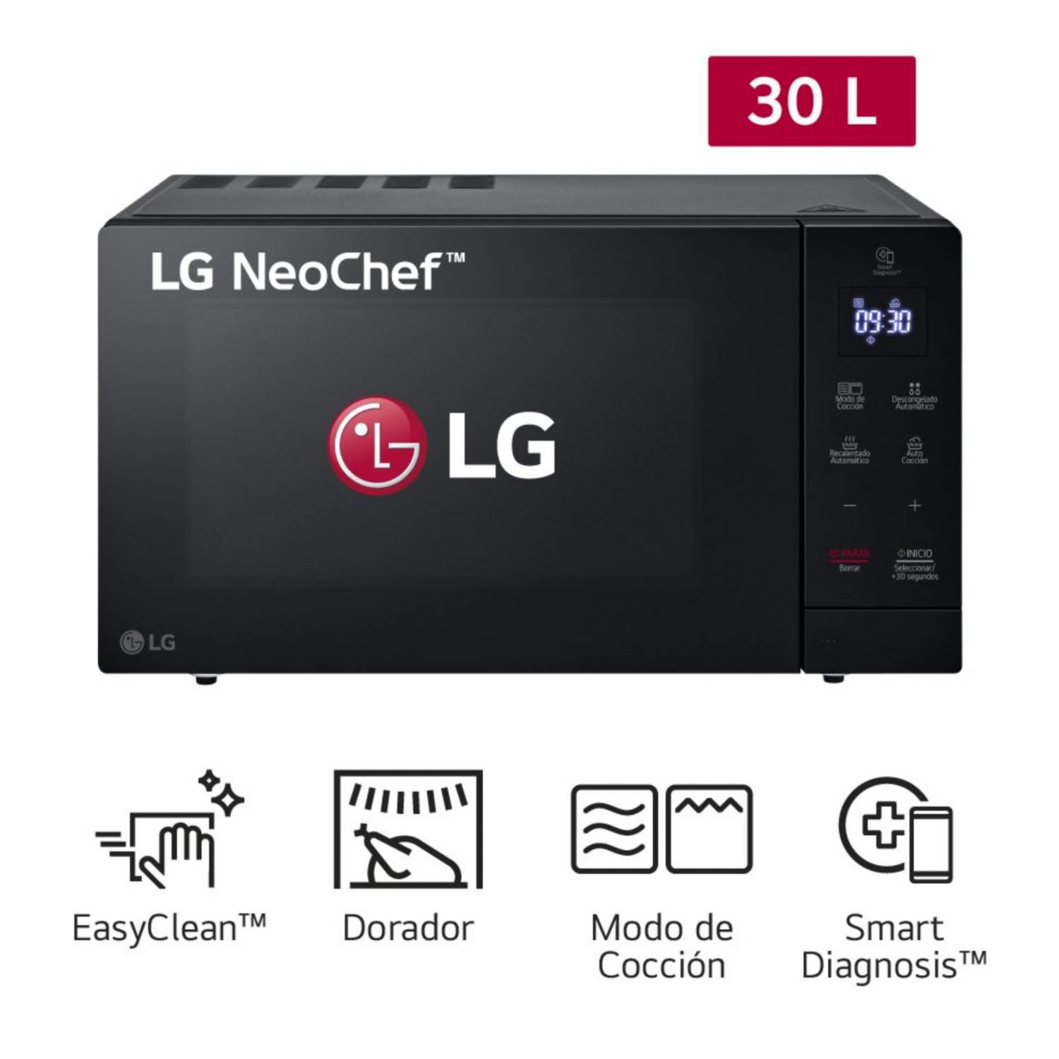 Horno Microondas LG MH7032JAS Easy Clean 30 Litros