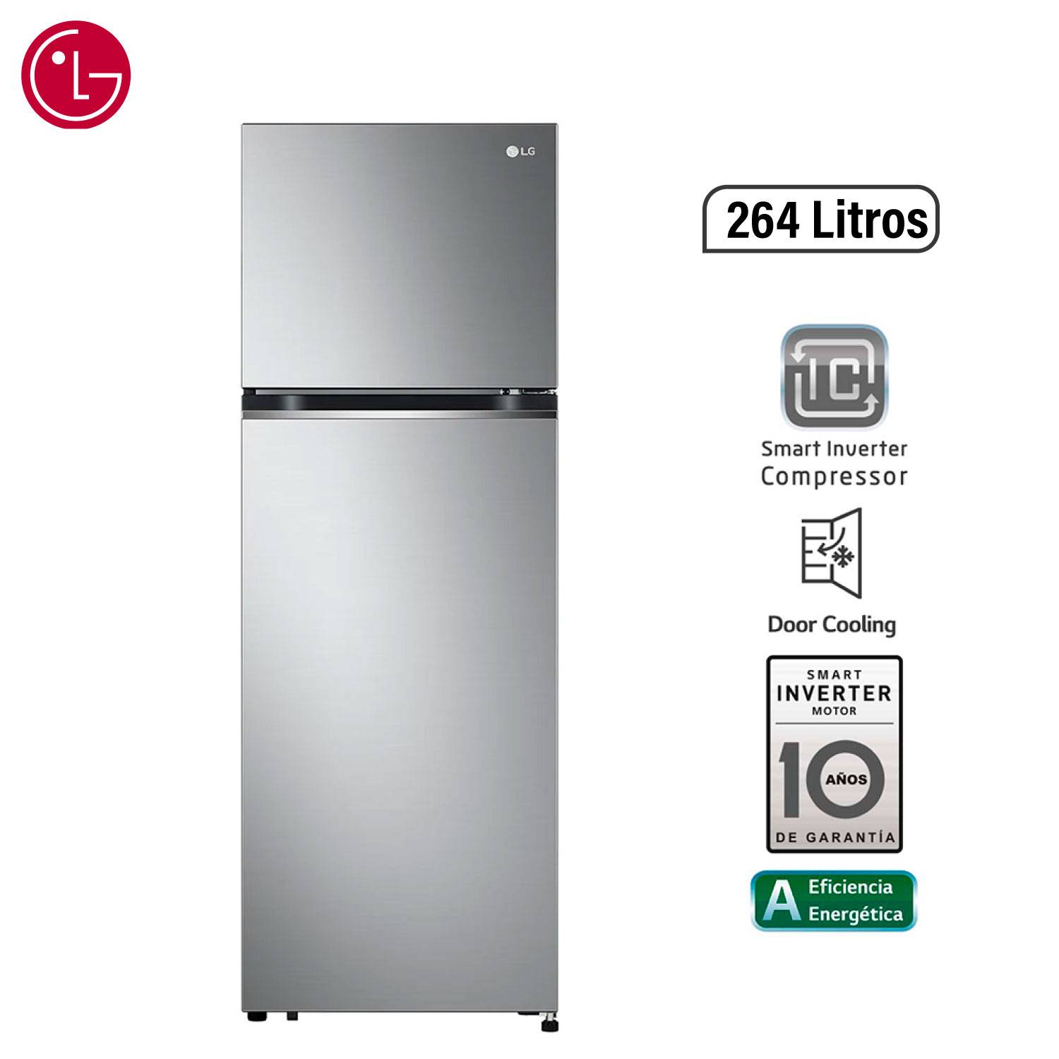 Refrigeradora LG 264 Lts. Top Freezer con Door Cooling - GT26BPP