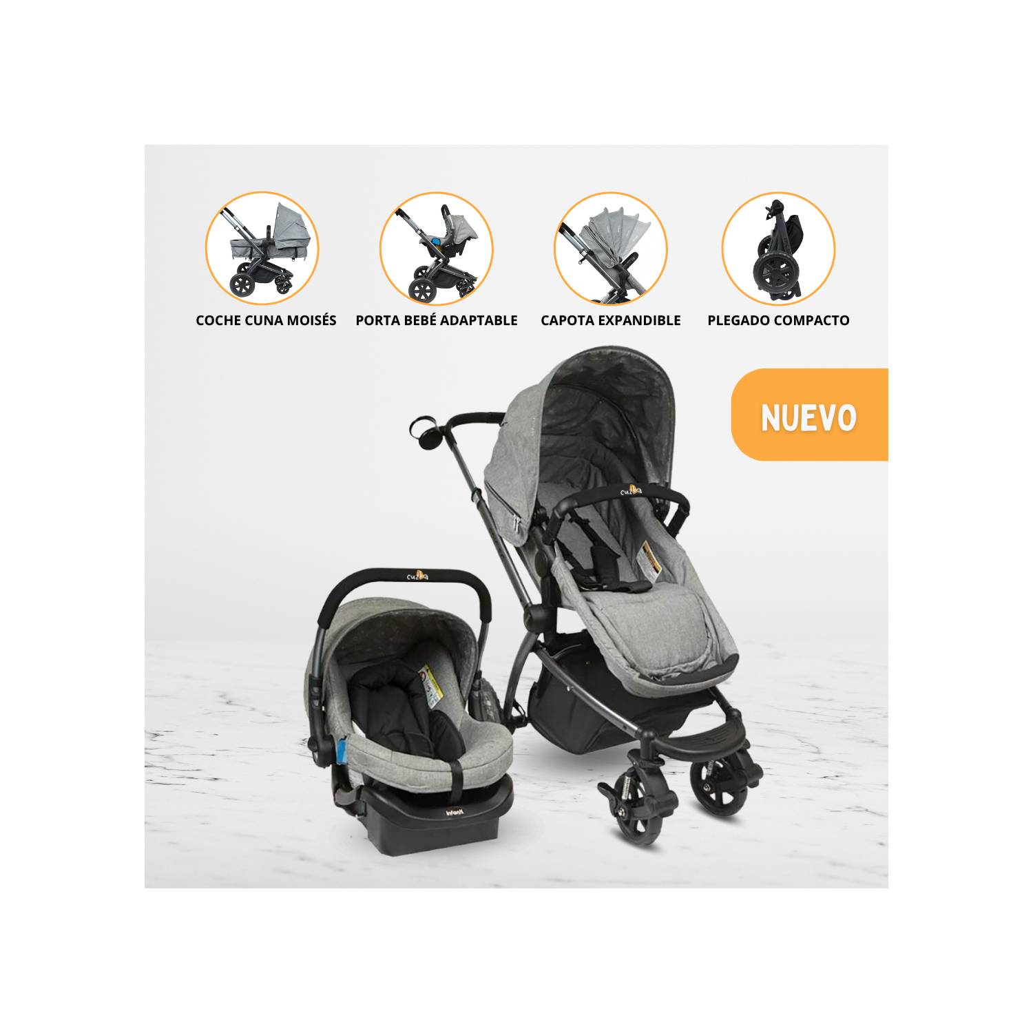 Coche Travel System para Bebé «EPIC 5G» Grey