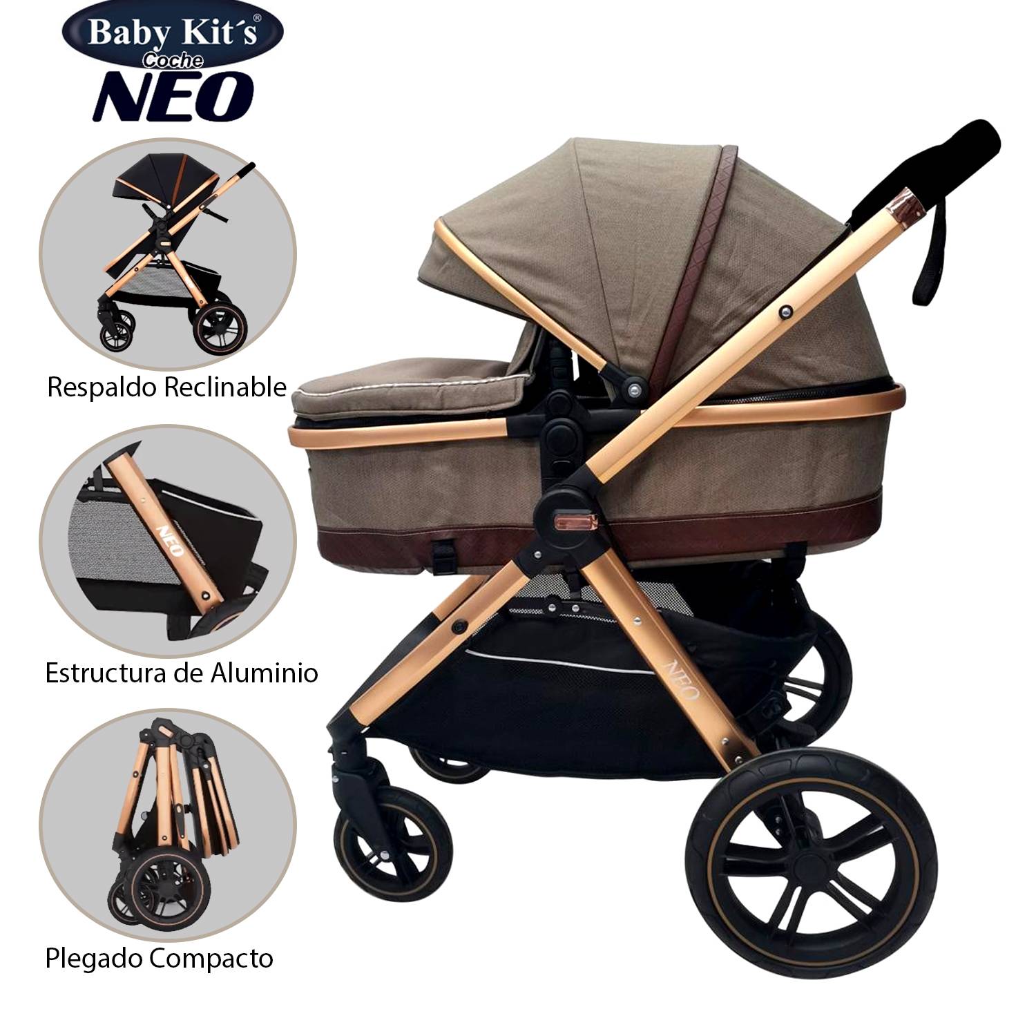 COCHE CUNA MOISES DE LUJO «NEO» Beige