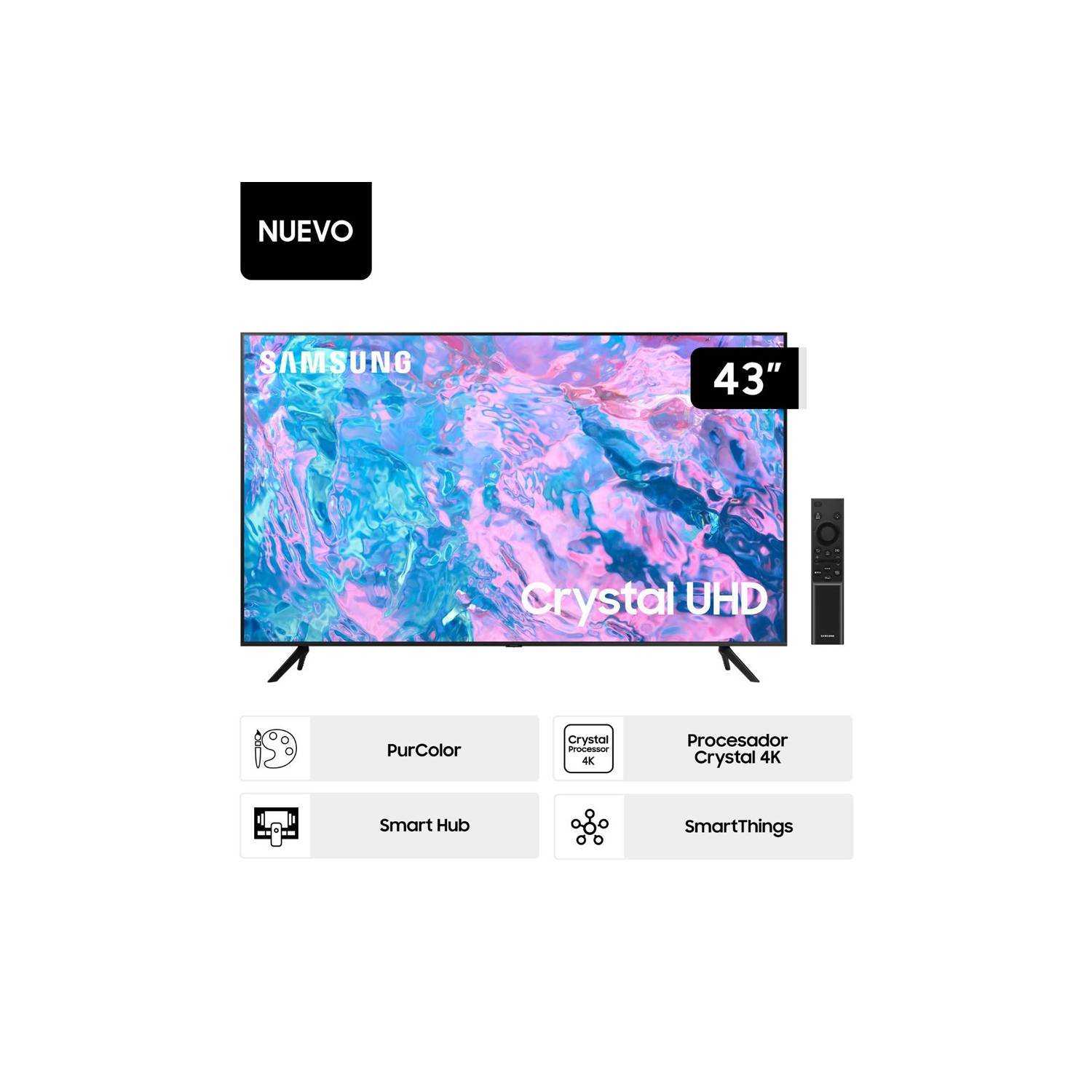 Televisor Samsung 43 Pulg. Crystal Smart TV UHD 4K UN43CU7000