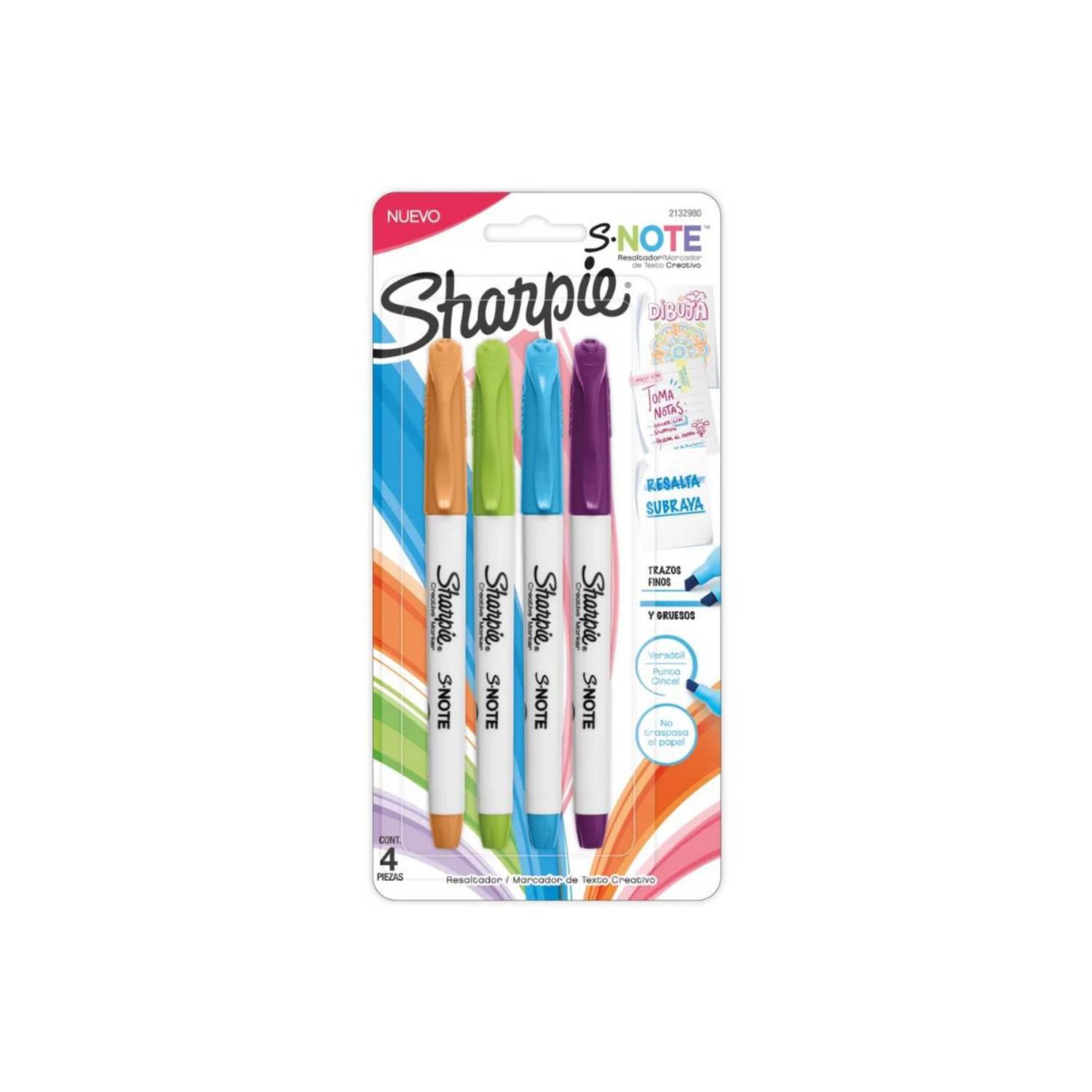 Resaltador Sharpie Note x4 Colores Intensos 2132980