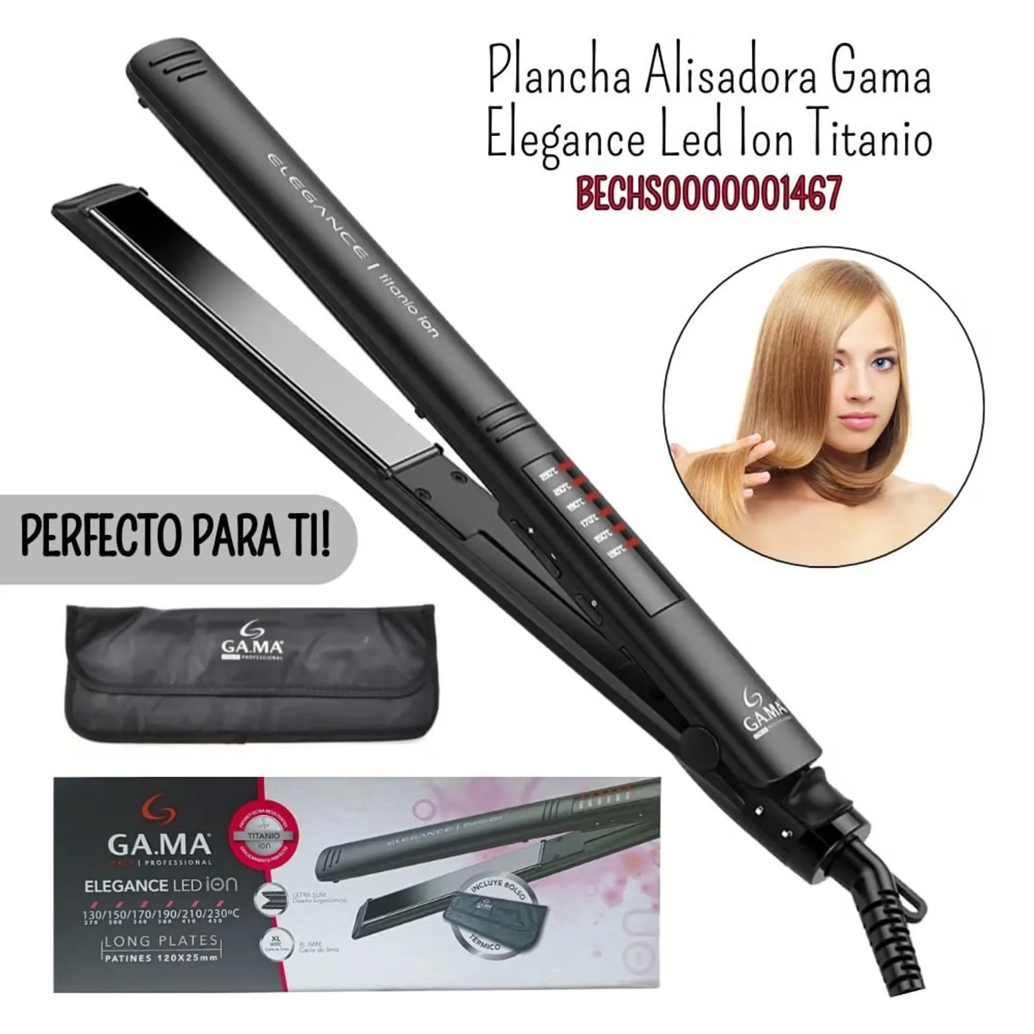 Alisador Elegance Led Titanio 220V Gama BECHS0000001467