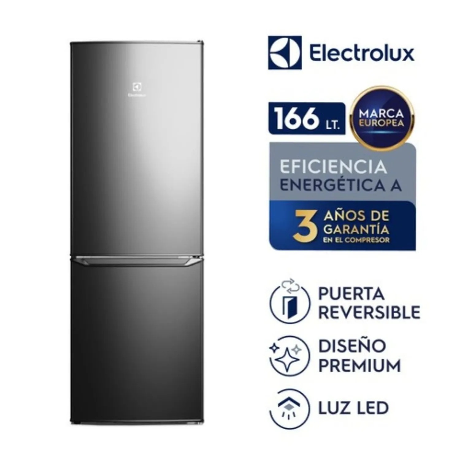 Refrigeradora Bottom Freezer Electrolux 166 LT. ERB162HB - Negro