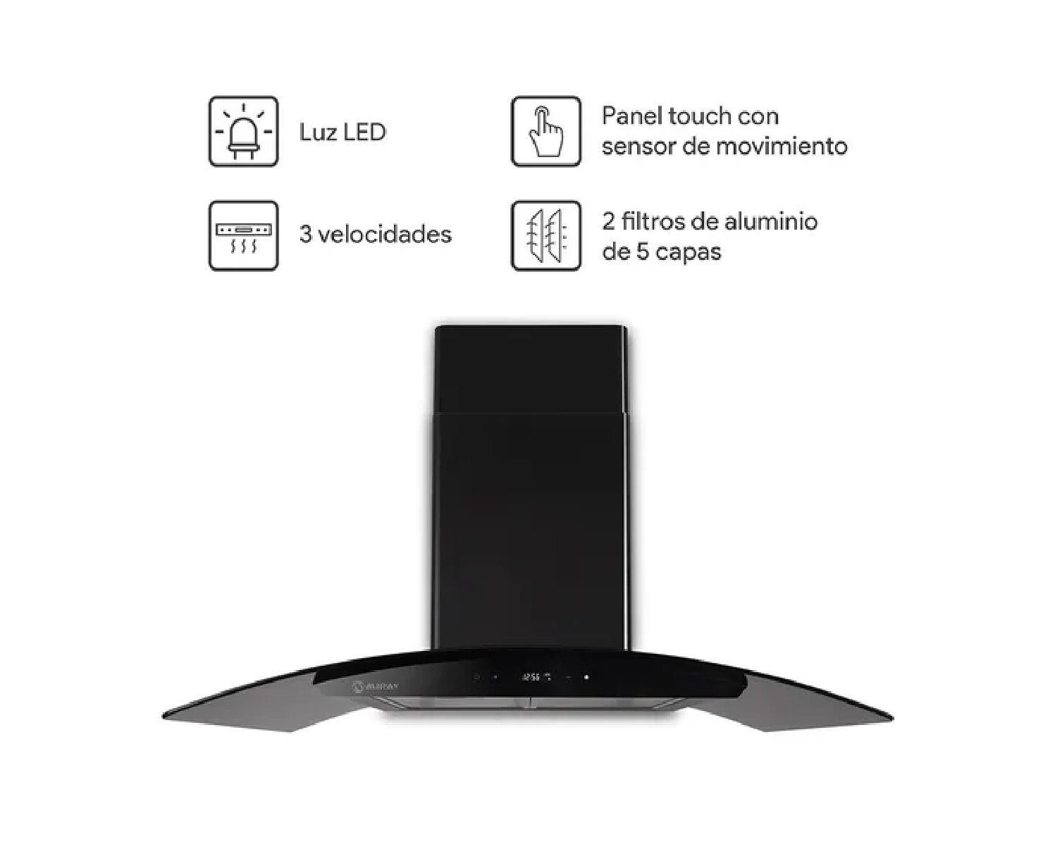 Campana Extractora Miray CEDM-905V 89.5 cm Negro