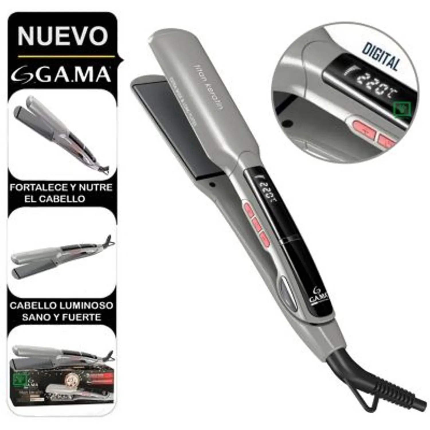 	 Plancha X-Wide Digital Titan Keratin BECHS00000001457