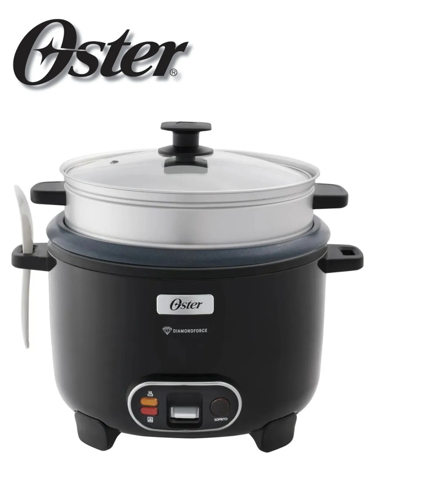 Olla Arrocera Oster Negro DiamondForce 15 Tazas CKSTRC15DFBLK